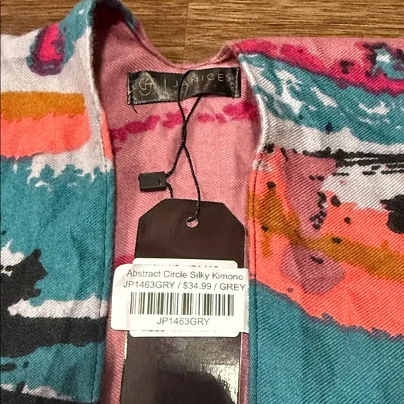 Janice Apparel Abstract Multicolor Kimono - Picture 2 of 4